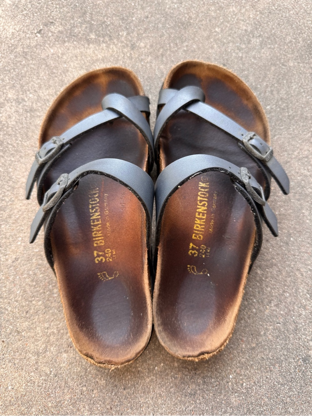 Birkenstock Mayari Sandal in Metallic Grey/Blue Size 37